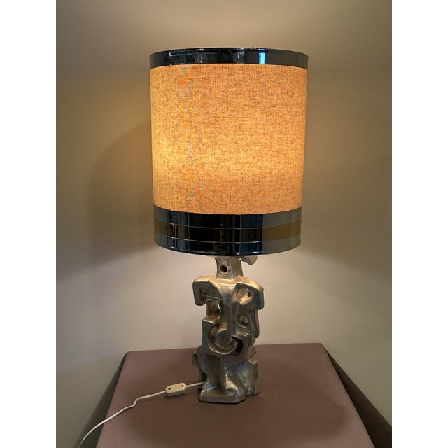 Ceramic Brutalist Table Lamp, 1960s For Sale - Image 7 of 12
