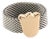 Mid 20th Century Tous 18k Gold & Stainless Tulip Charm Mesh Flex Band Ring Size 6 For Sale