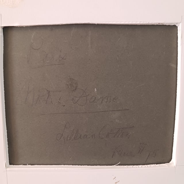 1950s Lillian Cotton Paris View of Notre Dame Oil on Board 1950s Listed Artist For Sale - Image 5 of 5