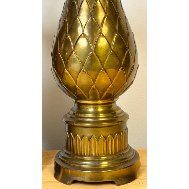 Pair of Hollywood Regency Brass Artichoke Table Lamps by Stiffel, 1960s For Sale - Image 9 of 15