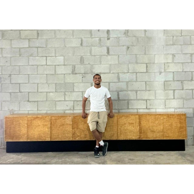 Camel Vintage Boho Monumental Burl Credenza For Sale - Image 8 of 10