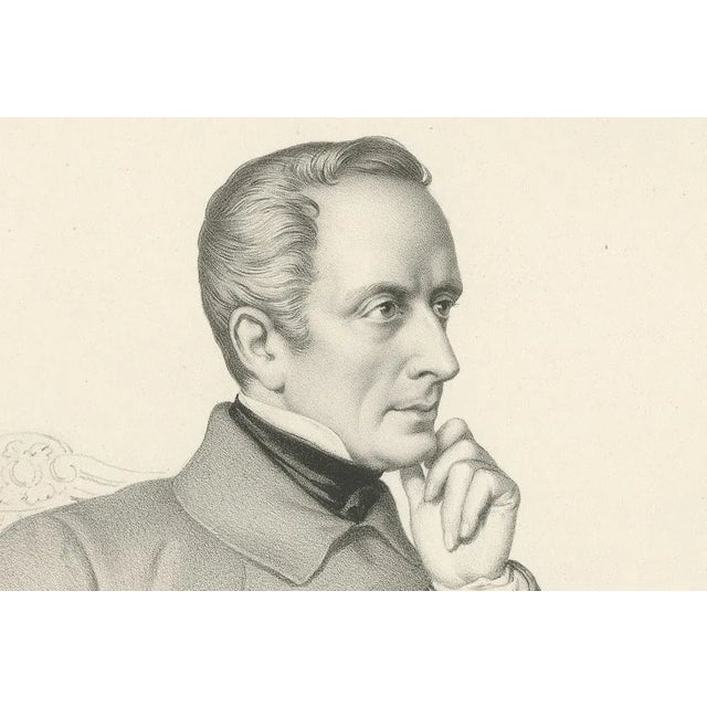 Le Gout-Gérard, Portrait of Alphonse de Lamartine, 19th Century, Lithograph For Sale - Image 4 of 10