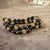 1980s Art Deco Style Black Cristal and Brass Multi Strand Bracelet by Trifari For Sale - Image 6 of 10