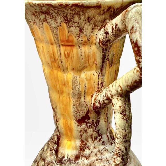 SylvaC Art Deco "Alex" Pottery Jug / Vase Featuring a Distinctive Geometric Bamboo-Style Handle. For Sale - Image 9 of 13