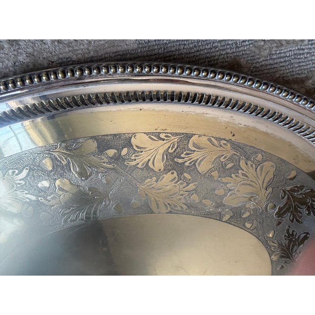 Monumental Silver Plate Reticulated Tray For Sale - Image 14 of 16