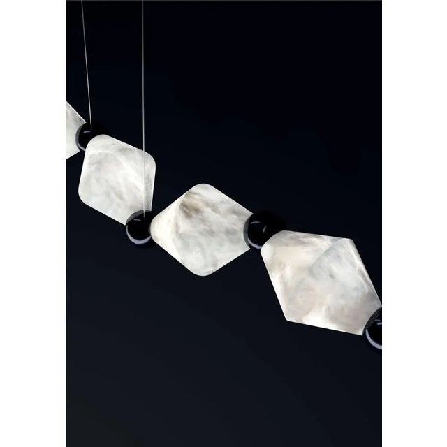 Contemporary Chronos Brushed Black Metal Pendant Lamp by Alabastro Italiano For Sale - Image 3 of 4