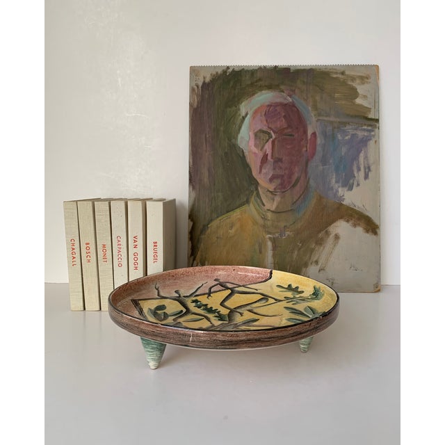 Mid-Century Modern Modernist Ceramic Hand-Painted Plate For Sale - Image 3 of 12