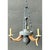 Verdigris Vintage Horn Motif Metal Hanging Light For Sale - Image 8 of 12