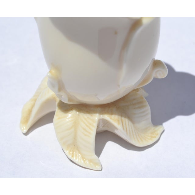 Mid-20th Century Lenox Rose Shaped Ceramic Fine Bone China Candle Holders, Pair For Sale - Image 9 of 13