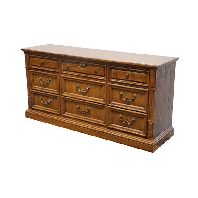 THOMASVILLE FURNITURE Serenade Collection Burled Walnut Italian Neoclassical Tuscan Style 66" Triple Dresser 21211-130...