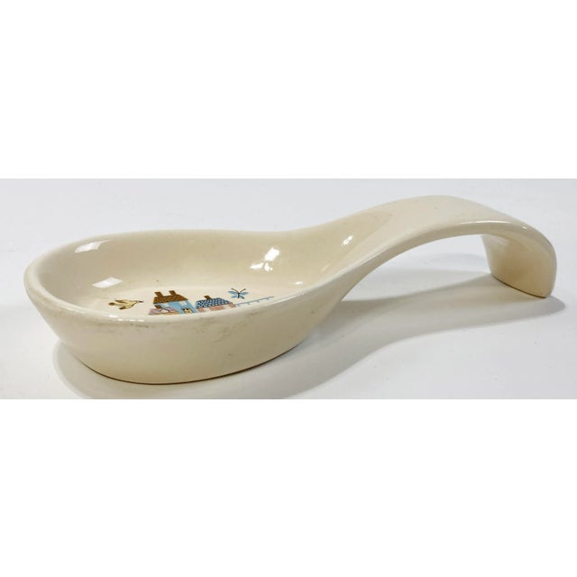Farmhouse Late 20th Century Ceramic Farm Motif Spoon Rest For Sale - Image 3 of 5