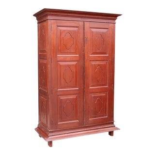 Indian Teak Bookcase / Pantry Cabinet For Sale