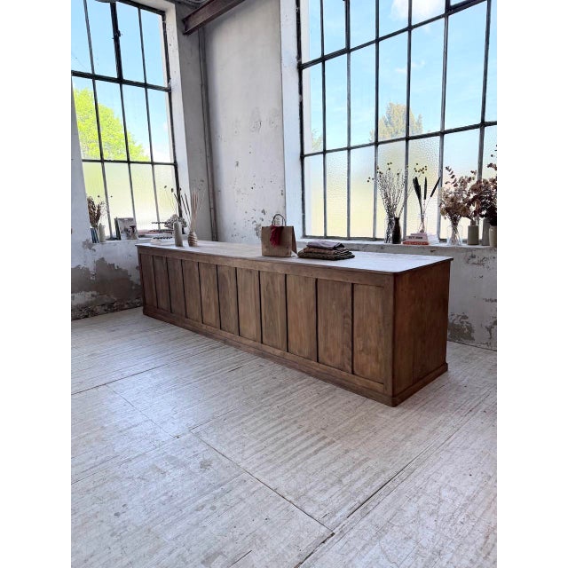 Wood Pine Trade Counter, 1950s For Sale - Image 7 of 18