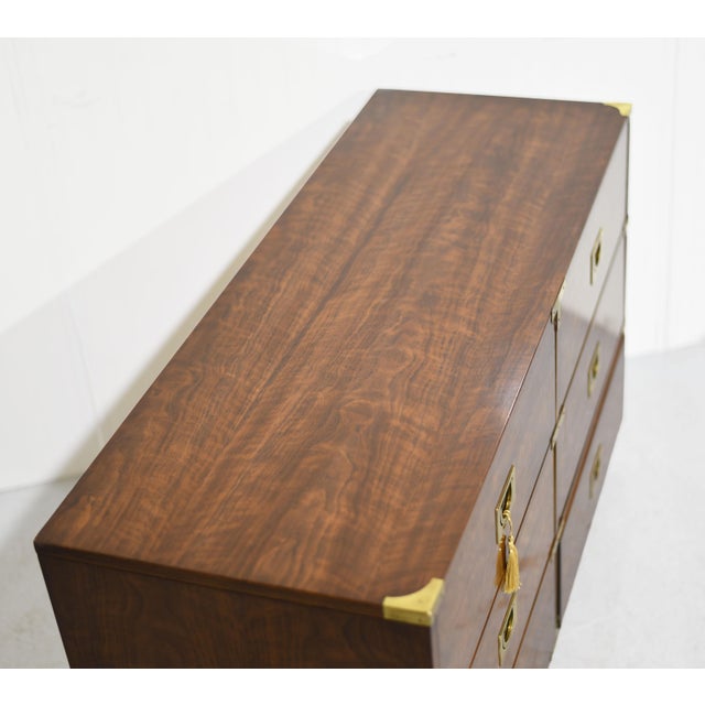 Mid Century Campaign Lowboy Dresser Brigade Collection by Drexel Heritage For Sale - Image 10 of 14