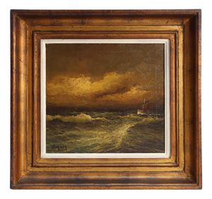 Albert Demoen, Seascape, 1940, Oil on Canvas, Framed