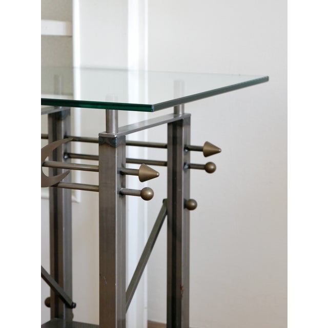 Postmodern Glass Side Table, 1990s For Sale - Image 6 of 8