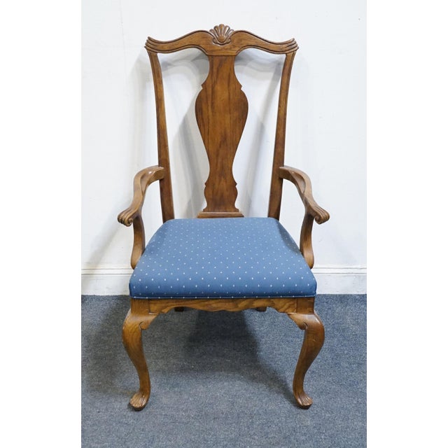 American Drexel Heritage Solid Walnut Early American Traditional Dining Arm Chair 186-810 For Sale - Image 3 of 11