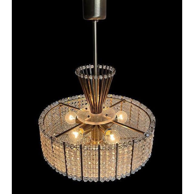Acrylic, Crystal, Glass and Gilt Brass Chandelier attributed to Emil Stejnar for Rupert Nikoll, 1950s For Sale - Image 11 of 17