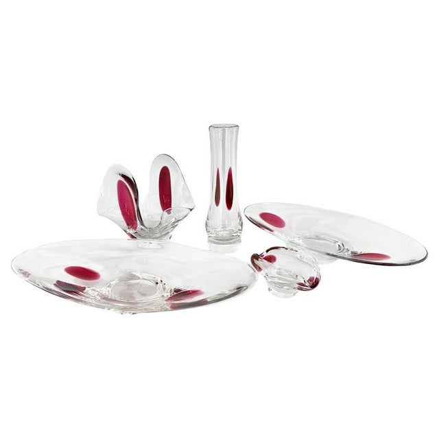 Glasses by Jaroslav Tabara for Lednicke Rovne Glassworks, 1970s, Set of 5 For Sale - Image 14 of 14