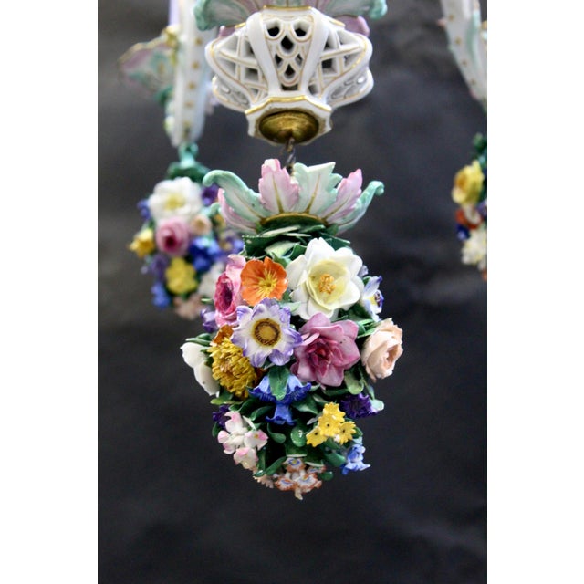 19th Century Rococo Porcelain Chandelier from Meissen, 1886 For Sale - Image 5 of 17