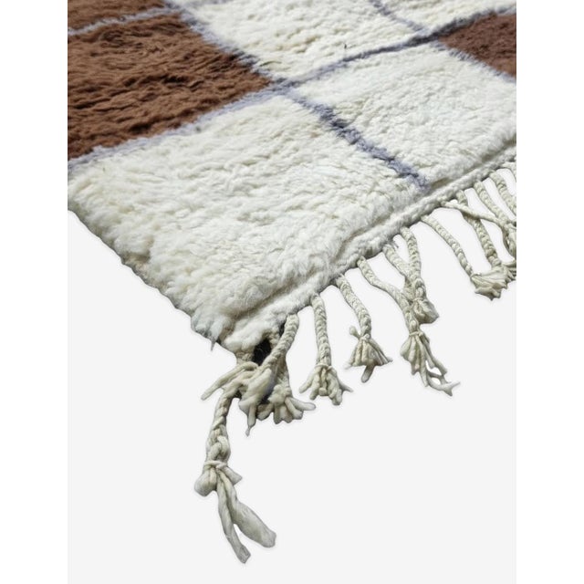 Brown Brown Checkered Moroccan Rug - 9.8 X 8.5 Ft For Sale - Image 8 of 8