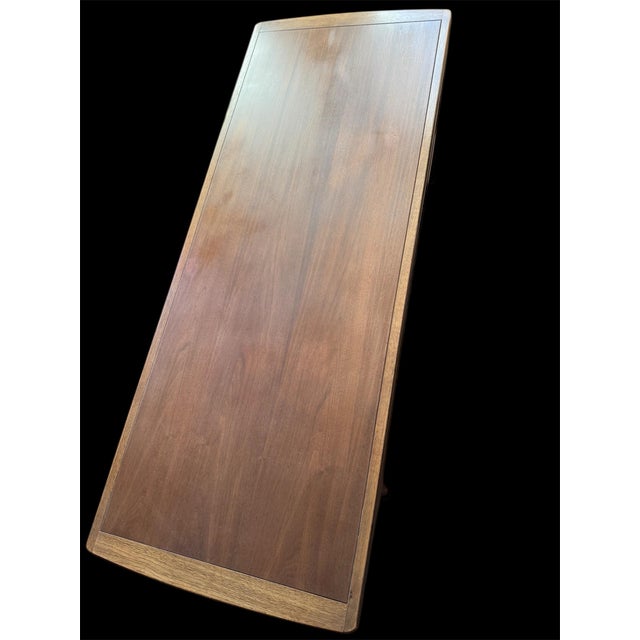 Wood Mid 20th Century Walnut Coffee Table Vintage For Sale - Image 7 of 10