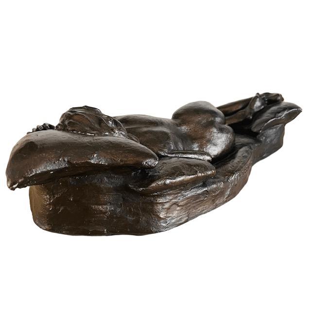 Vintage Female Nude Cold-Cast Bronze and Resin Sculpture by Peter Sedcole, 1960s For Sale - Image 9 of 12