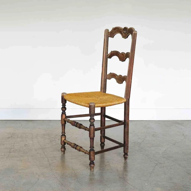 1940s French Wood and Woven Chair For Sale - Image 12 of 12