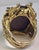 Mid-Century Brutalist-Style Purple Sapphire, 18k Yellow Gold and Diamond Ring, Size 7 - For Sale In Monterey, CA - Image 6 of 6