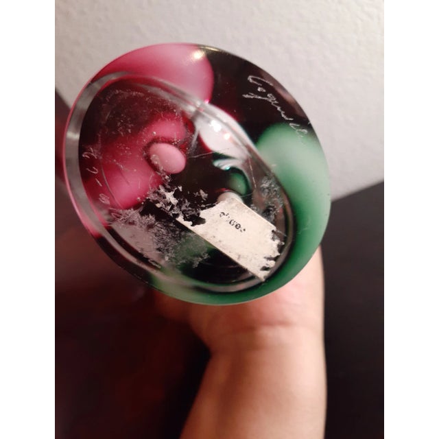 1962 Signed Flygsfors Coquille Paul Kedelv Sweden Sommerso Vase For Sale - Image 4 of 10