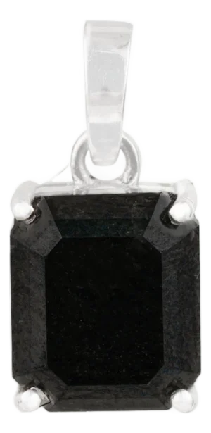 Modernist 2.69ct Emerald-Cut Black Diamond Solitaire Pendant in 14k White Gold