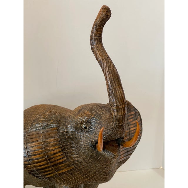 Large Chinese Wicker Elephant Box, Early 20th C For Sale - Image 9 of 12