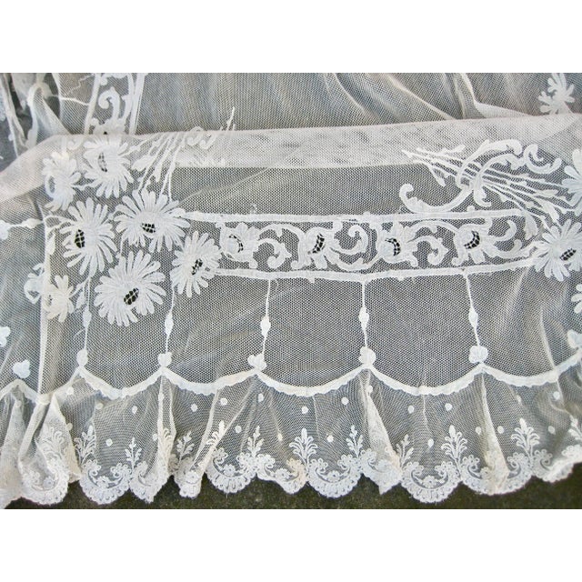 Early 19th Century Early 19th Century French Lace Napoleon Sheer Curtains a Pair For Sale - Image 5 of 12