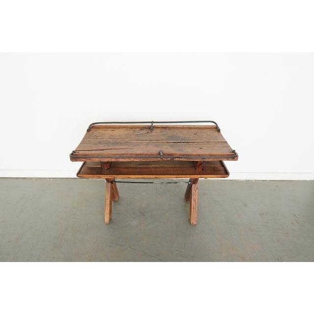 Rustic Vintage Reclaimed Wood Accent Table For Sale - Image 3 of 13