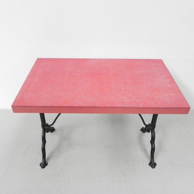 Wood Bistro Table with Cast Iron Base, 1930s For Sale - Image 7 of 18