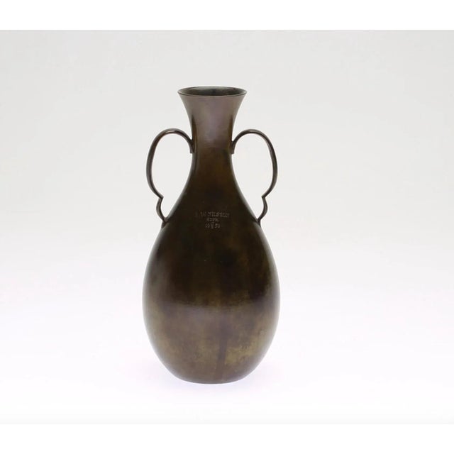 Mid-Century Modern Patinated Bronze Swedish Vase For Sale - Image 3 of 8