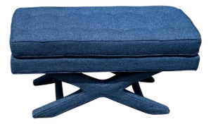 Mid Century Style Upholstered Ottoman