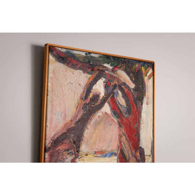 People Resting by a Tree, 1983, Oil on Canvas For Sale - Image 6 of 12