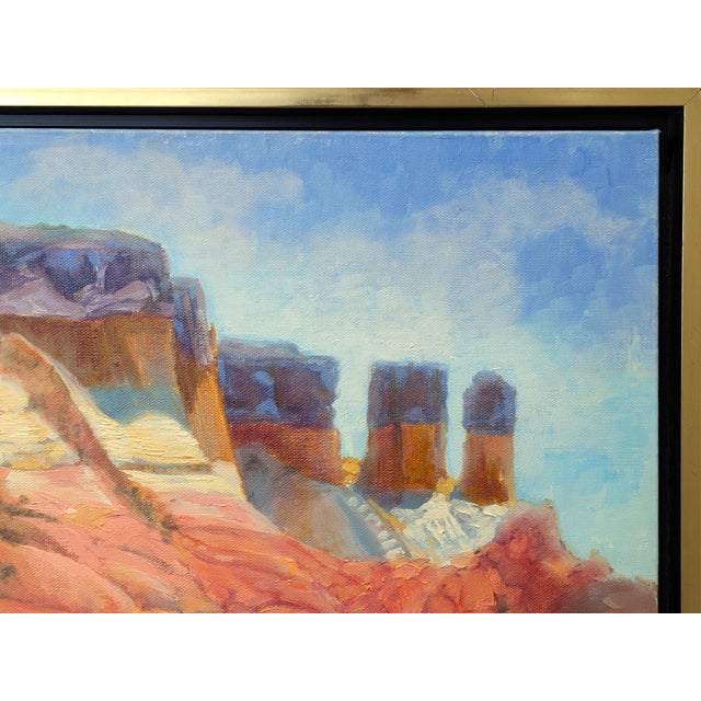 Nancy Paris Pruden "Red Rock Plateau" Contemporary Naturalistic Mountain Landscape Nature Painting, 2020s For Sale In Houston - Image 6 of 11