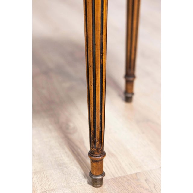 Metal Mid 20th Century French Louis XVI Style Walnut Bouillotte Table with Marble Top and Brass Gallery For Sale - Image 7 of 10