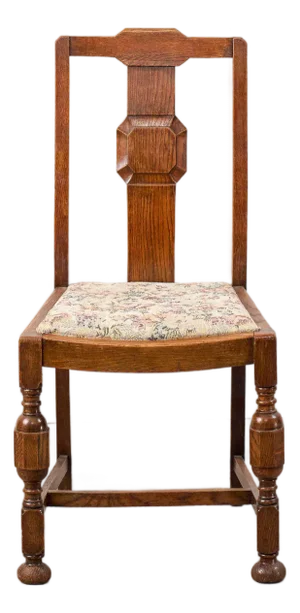 Antique English Oak Carved Back Chair