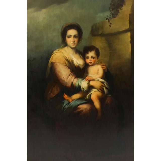 After Bartolomé Esteban Murillo, Our Lady of the Rosary, 19th Century, Oil on Canvas, Framed For Sale - Image 3 of 18