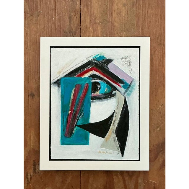 Vintage Original Abstract Oil Painting on Canvas For Sale - Image 12 of 12