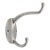 Vintage Brushed Aluminum Double Arm Wall Hook For Sale