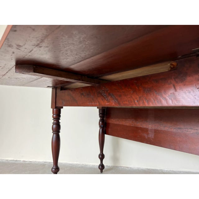 Antique 19th Century Walnut Drop Leaf Table W/ Turned Legs For Sale - Image 4 of 13