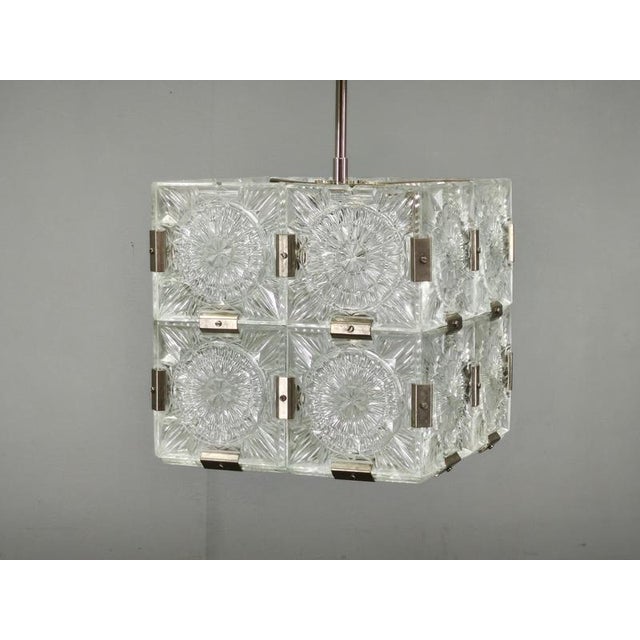 Crystal Cube Pendant Lights by Lustry Kamenický Šenov, 1970s, Set of 2 For Sale - Image 6 of 18