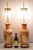 Vintage Marbro Chinoiserie Salmon/Coral Pink Porcelain Table Lamps w/ Gold Gilt Floral Detail to Both Sides - a Pair....
