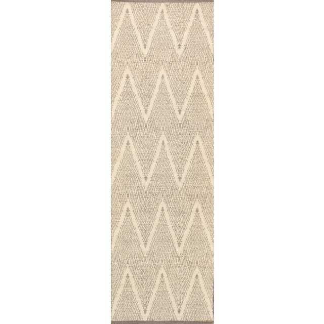 Modern Pasargad Home Simplicity Grey Cotton Area Rug- 2' 6" X 10' 0" For Sale - Image 3 of 6