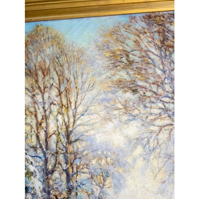 Early 20th Century American Impressionist Winter Wonderland Landscape Painting by George Young Kauffman For Sale - Image 16 of 18