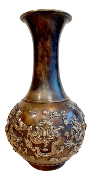 Chinese Bronze Nine Dragon Fengweizun